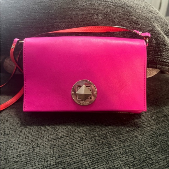 Kate Spade New York Pink Leather Turnlock Flap Crossbody Bag - Picture 3 of 13